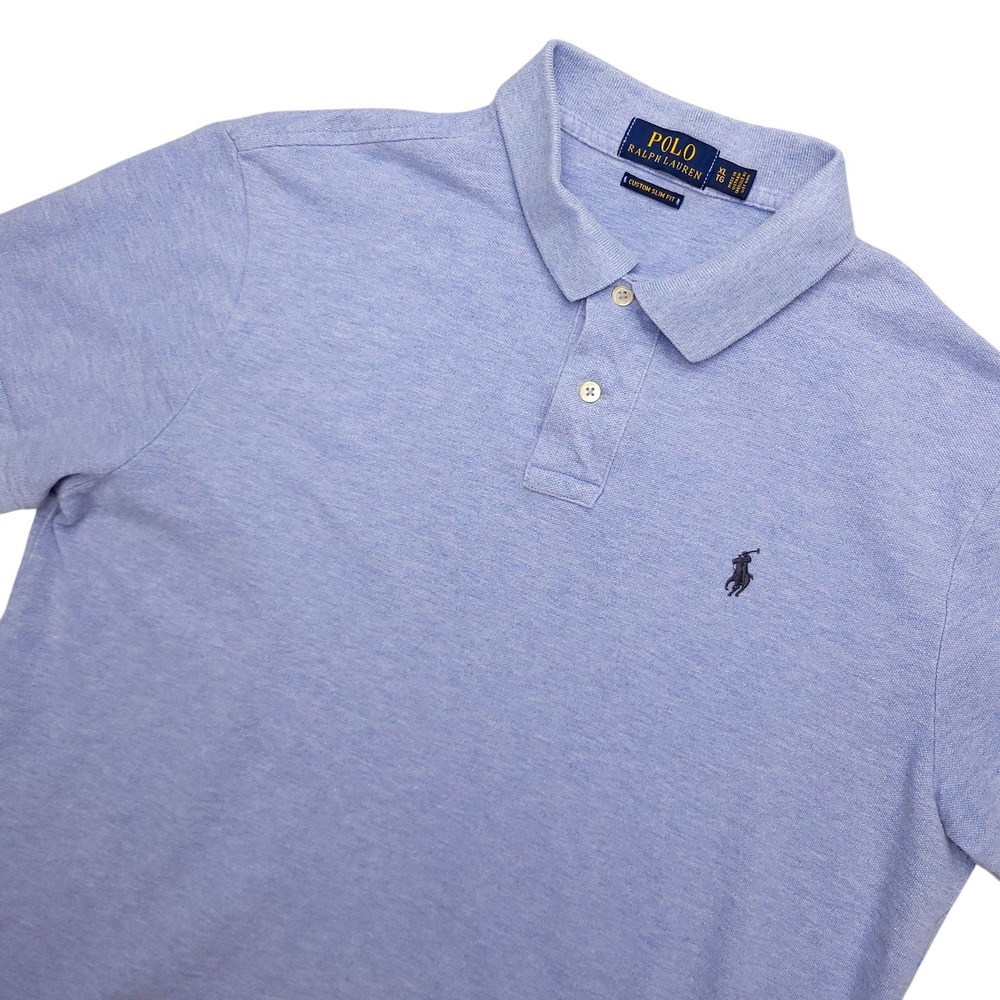 Polo Ralph Lauren Polo Shirt Mens XL Blue Solid Cotton Pony Logo Casual Top